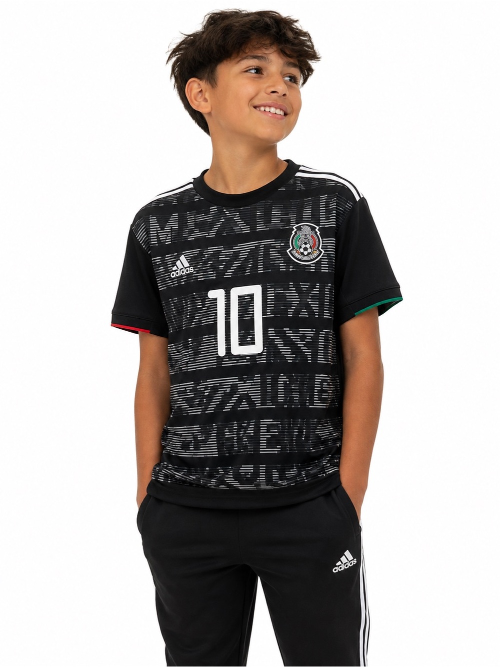 Adidas Mexico G Dos Santos #10 Youth M Soccer Jersey Black